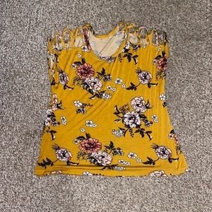 Size medium yellow and floral top